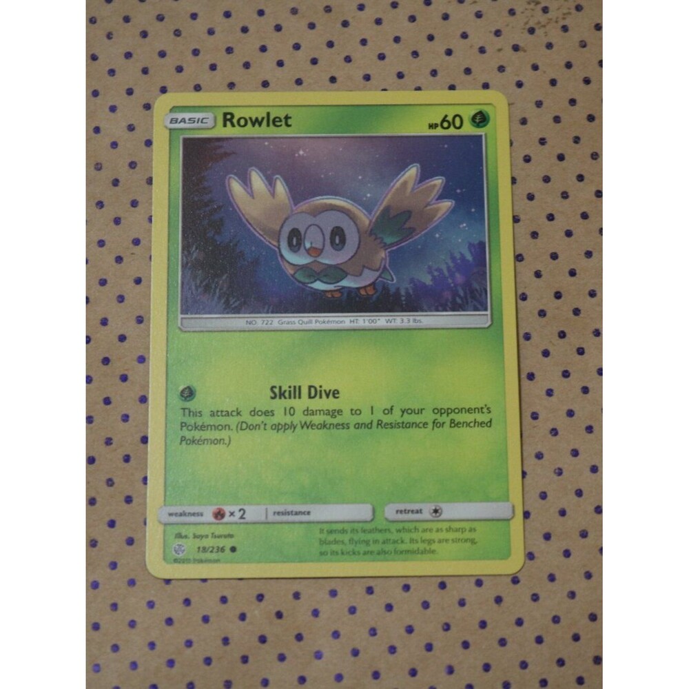 Rowlet 18/236 Pokemon Card (2019)